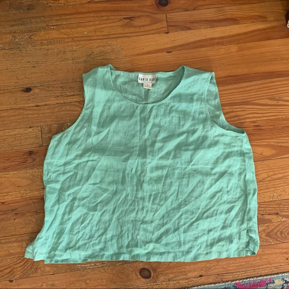 Beautiful mint green linen tank top